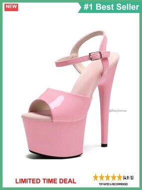 Platform Sandal Heels Ankle Strap Stiletto Pole Dance Exotic Dancer 7 Inch